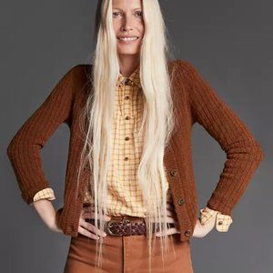 Madewell Merritt Shrunken Cardigan Sweater Maple